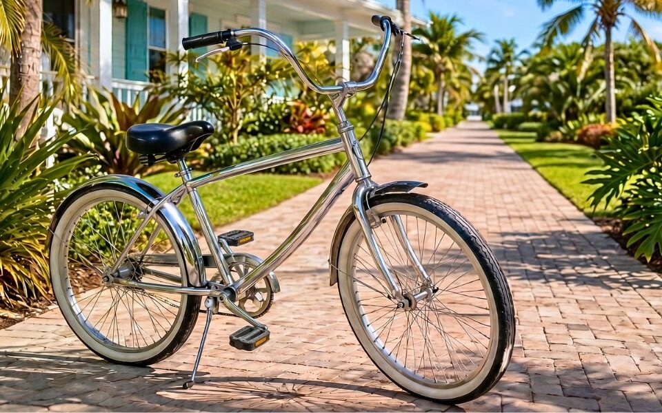 Chrome rental bike on Anna Maria Island getting ready for donation
