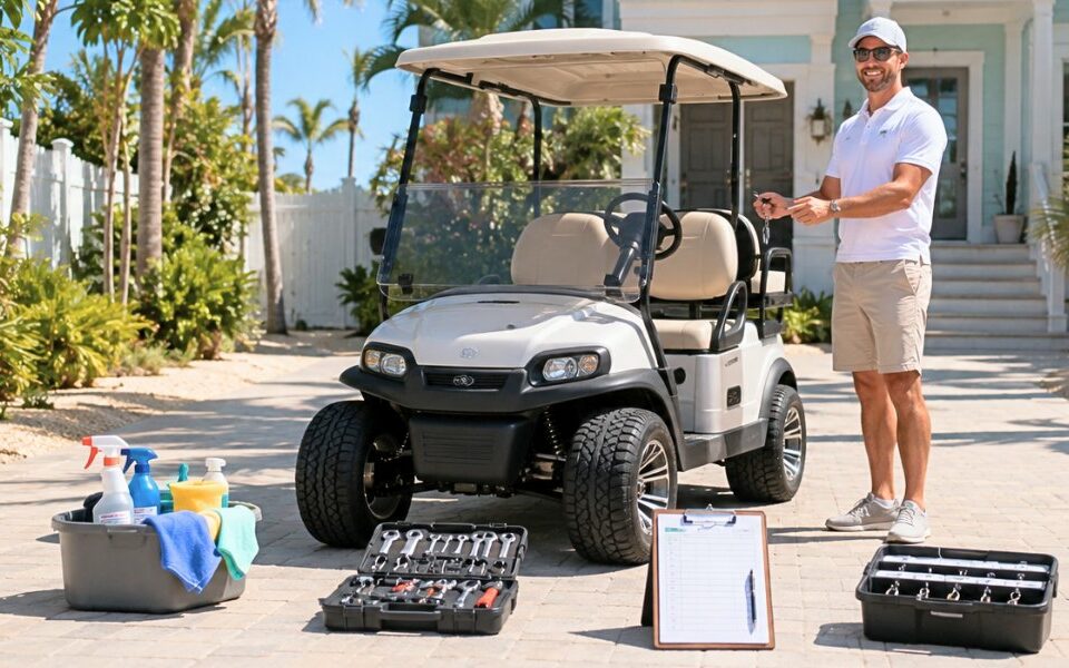 What Happens to a Golf Cart Before It Reaches Your Driveway ? golf cart maintenance Anna Maria Island